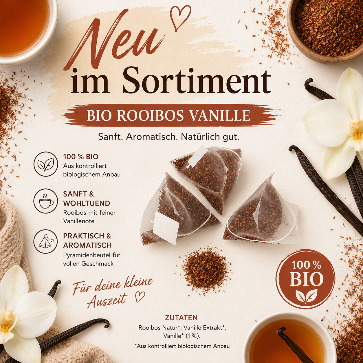 Alveus: Rooibos - Vanille Pyramidenbeutel kbA