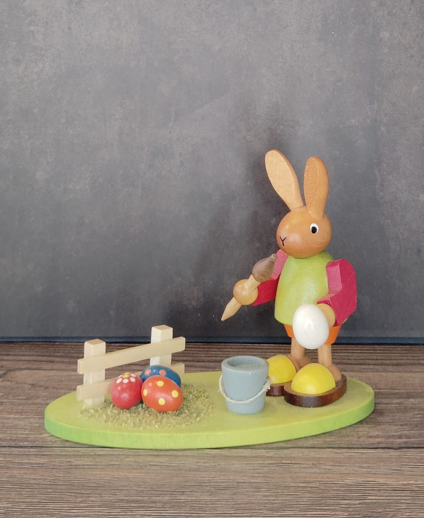 Ulbricht Hase mit Pinsel, Eier und Farbeimer farbig - RARITÄT