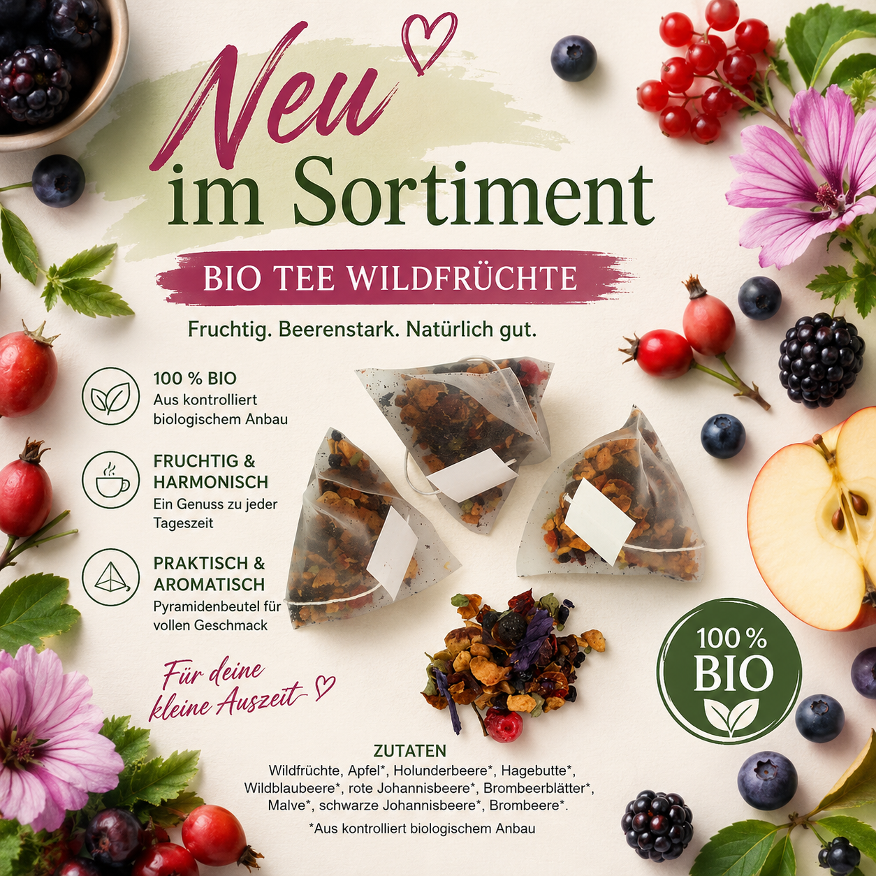 Alveus: Früchtetee - Wildfrüchte Pyramidenbeutel kbA
