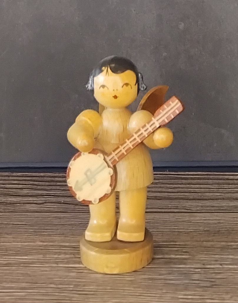 Figurenland Uhlig Engel natur stehend mit Banjo