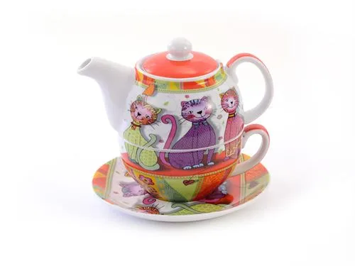Tea for one Set "Evi", Katzen Design von ChaCult