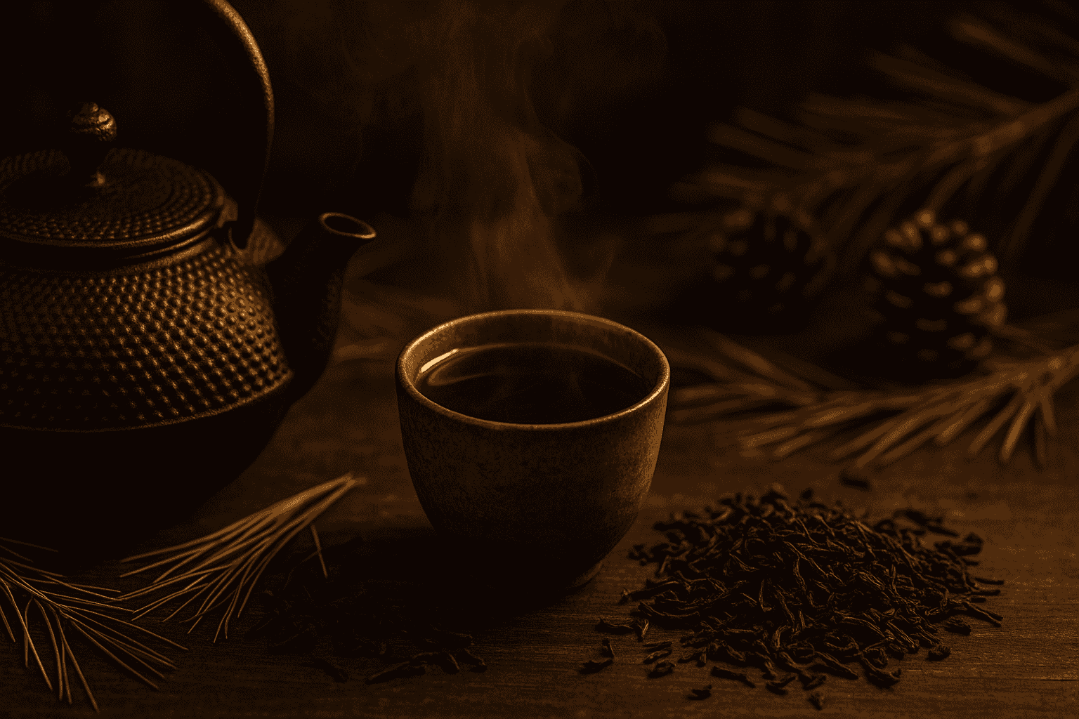 Schwarzer Tee wird traditionell über Kiefernholzrauch getrocknet – Lapsang Souchong