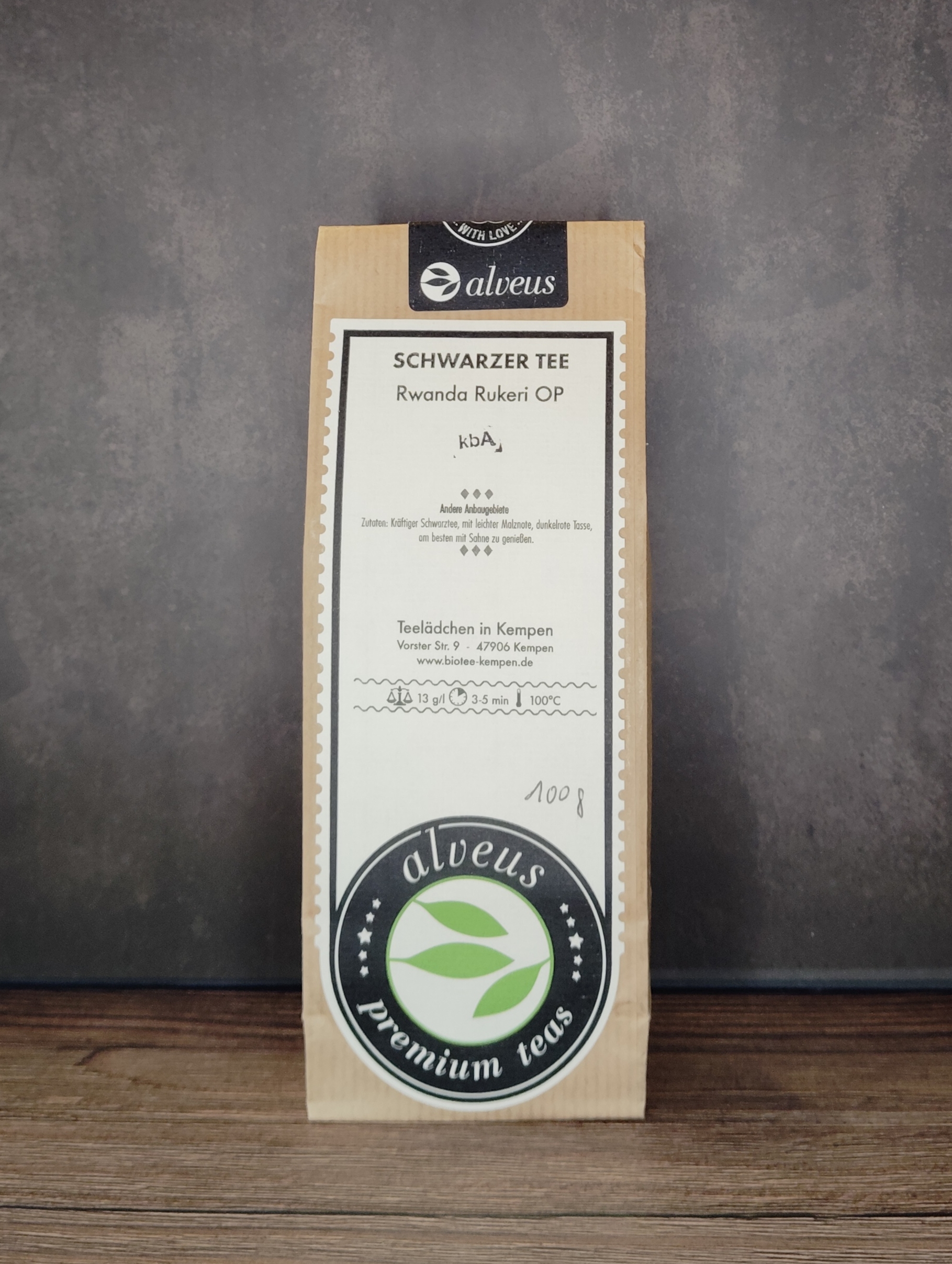 Alveus: Schwarztee - Rwanda Rukeri OP kbA