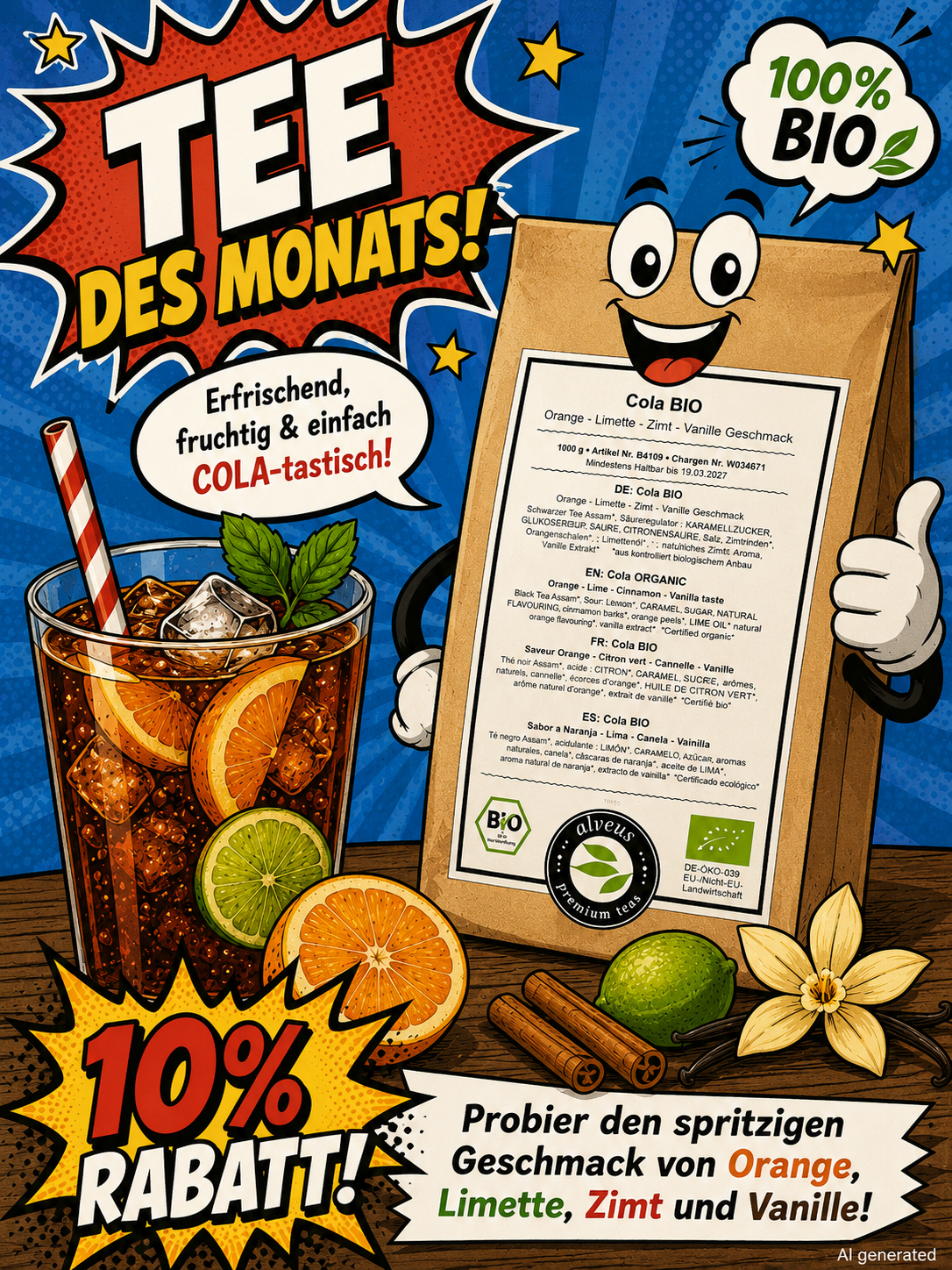 Alveus: Schwarztee - Cola kbA