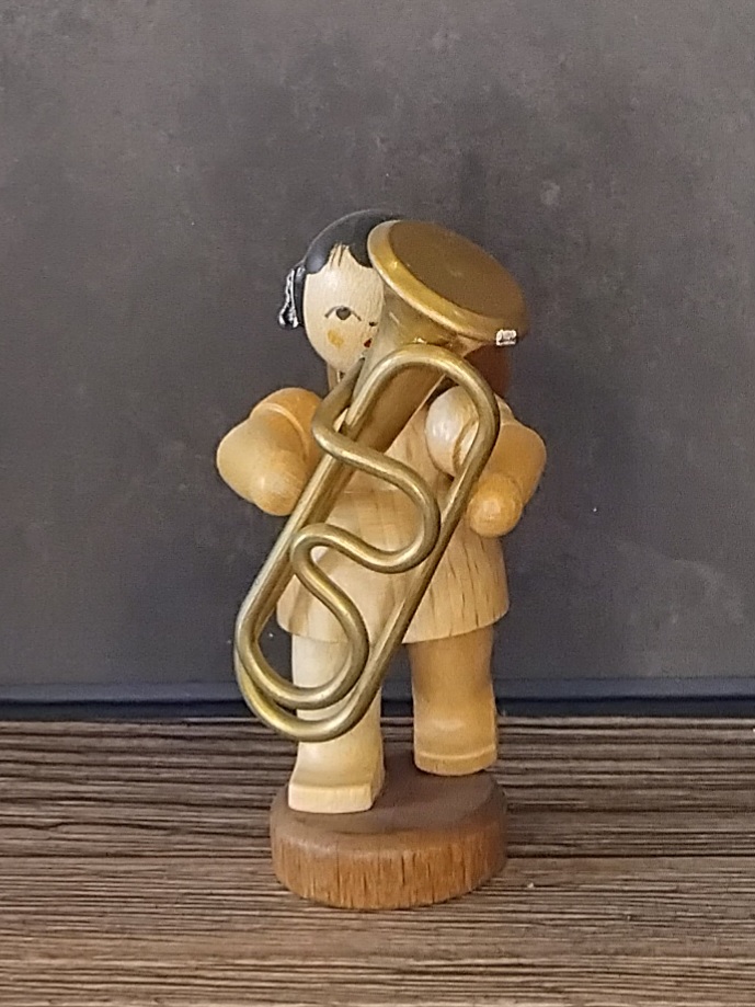 Figurenland Uhlig Engel stehend mit Tuba, natur
