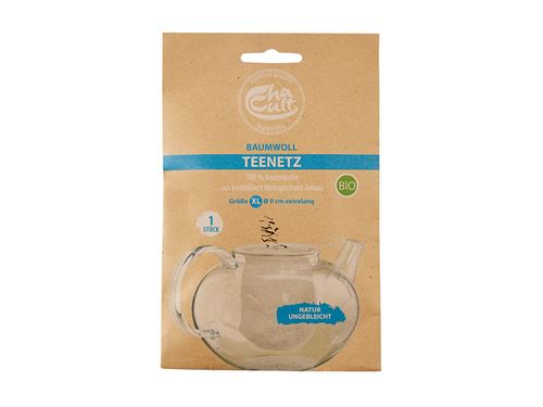 Teenetz Bio Baumwolle XL extra lang - Nachhaltiger Teefilter wieder verwendbar von ChaCult