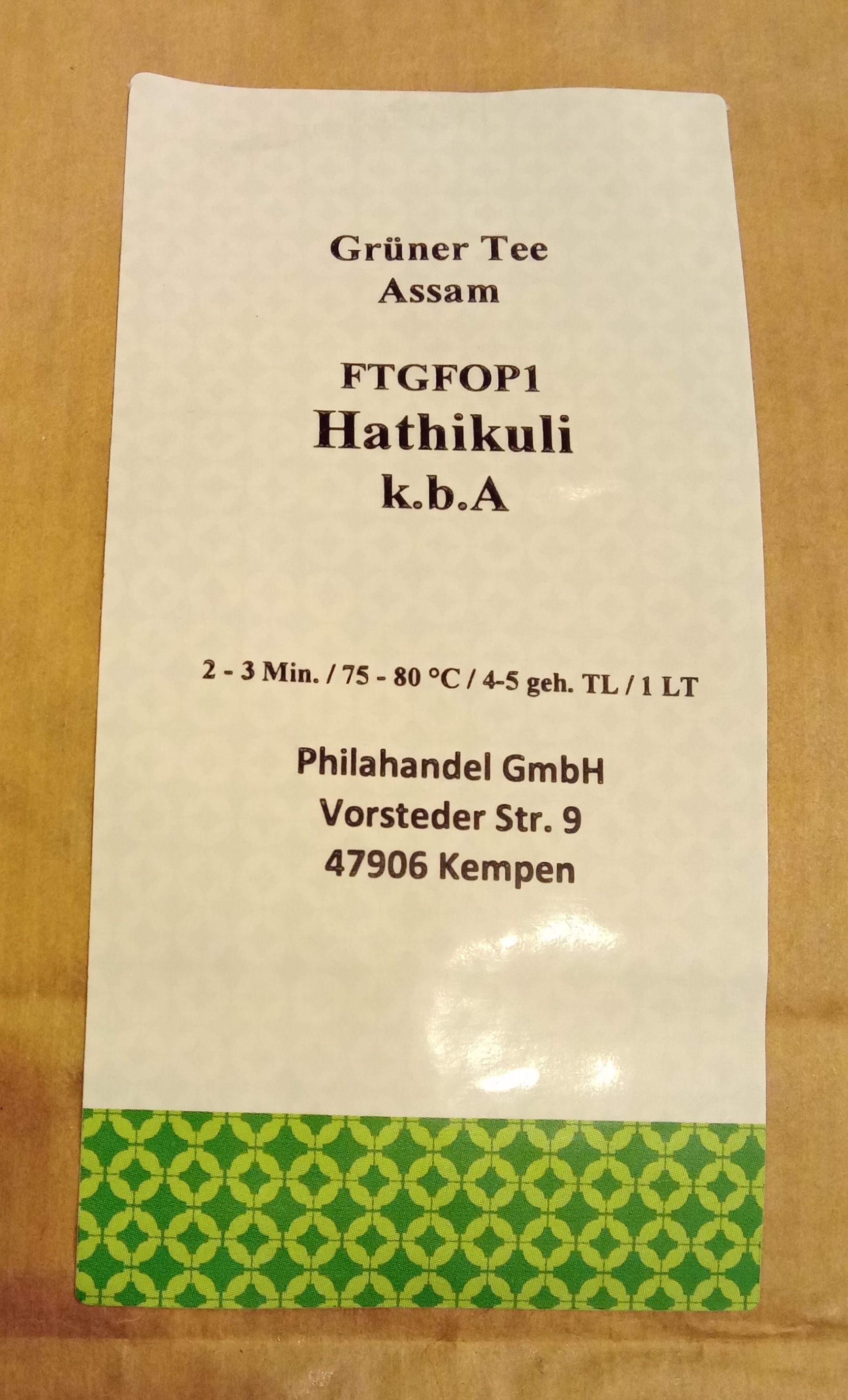 D&B: Grüntee Asssam Hathikuli FTGFOP1 k.b.A.