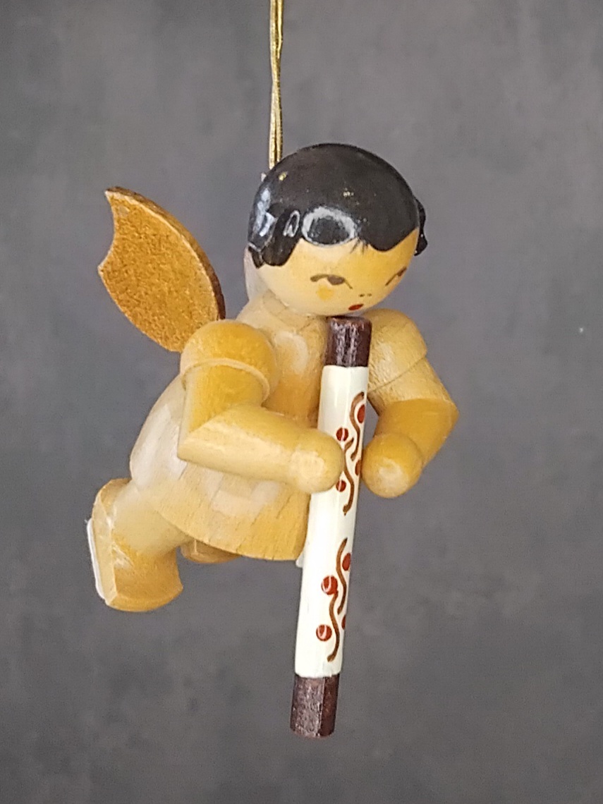 Figurenland Uhlig Schwebeengel mit Didgeridoo, natur