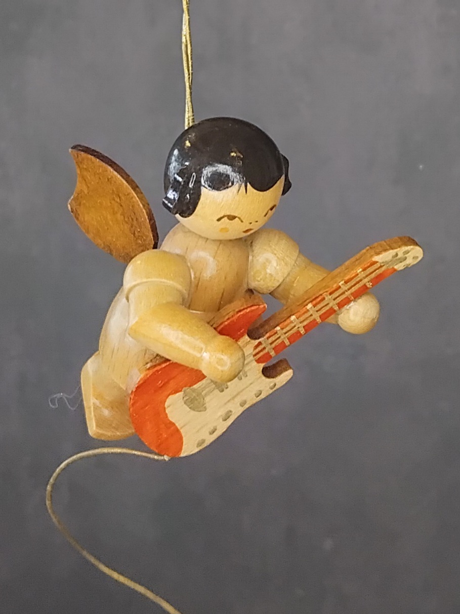 Figurenland Uhlig Schwebeengel mit E-Gitarre, natur